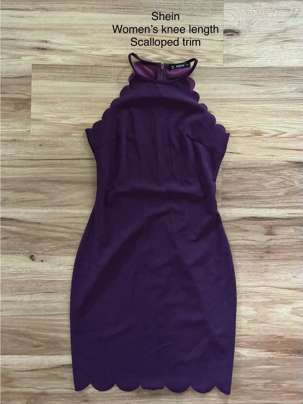 Women’s SHEIN fitted scalloped trim dress